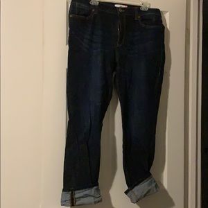 Dark wash high straight jeans